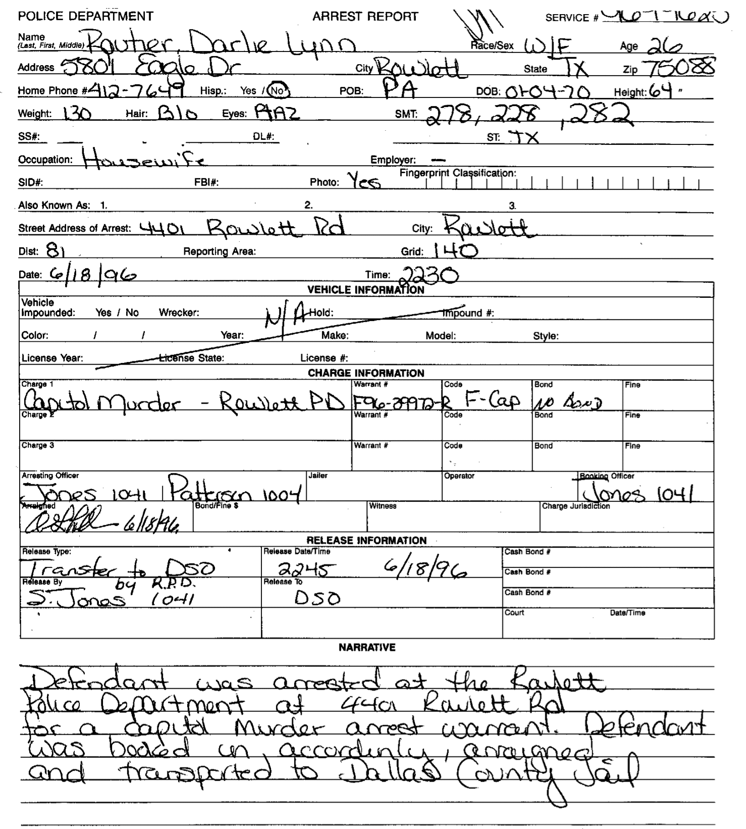 Darlie Routier location image from the case article