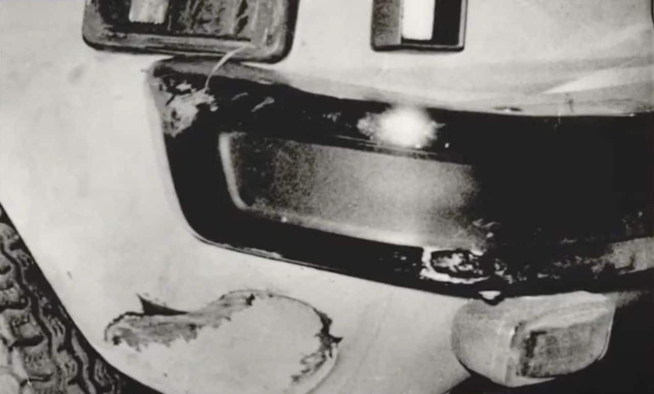 Damage to the rear of Silkwoods car